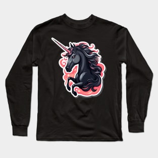 Beautiful black unicorn Long Sleeve T-Shirt